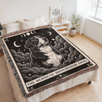 🐾 Woven Blanket Tarot Card - Bernese Mountain Dog - Black & White