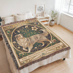 Australian Shepherd Art Nouveau Tarot Woven Blanket - Heirloom Cotton Throw