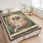 🐾 Woven Blanket Tarot Card - Great Dane Stained Glass