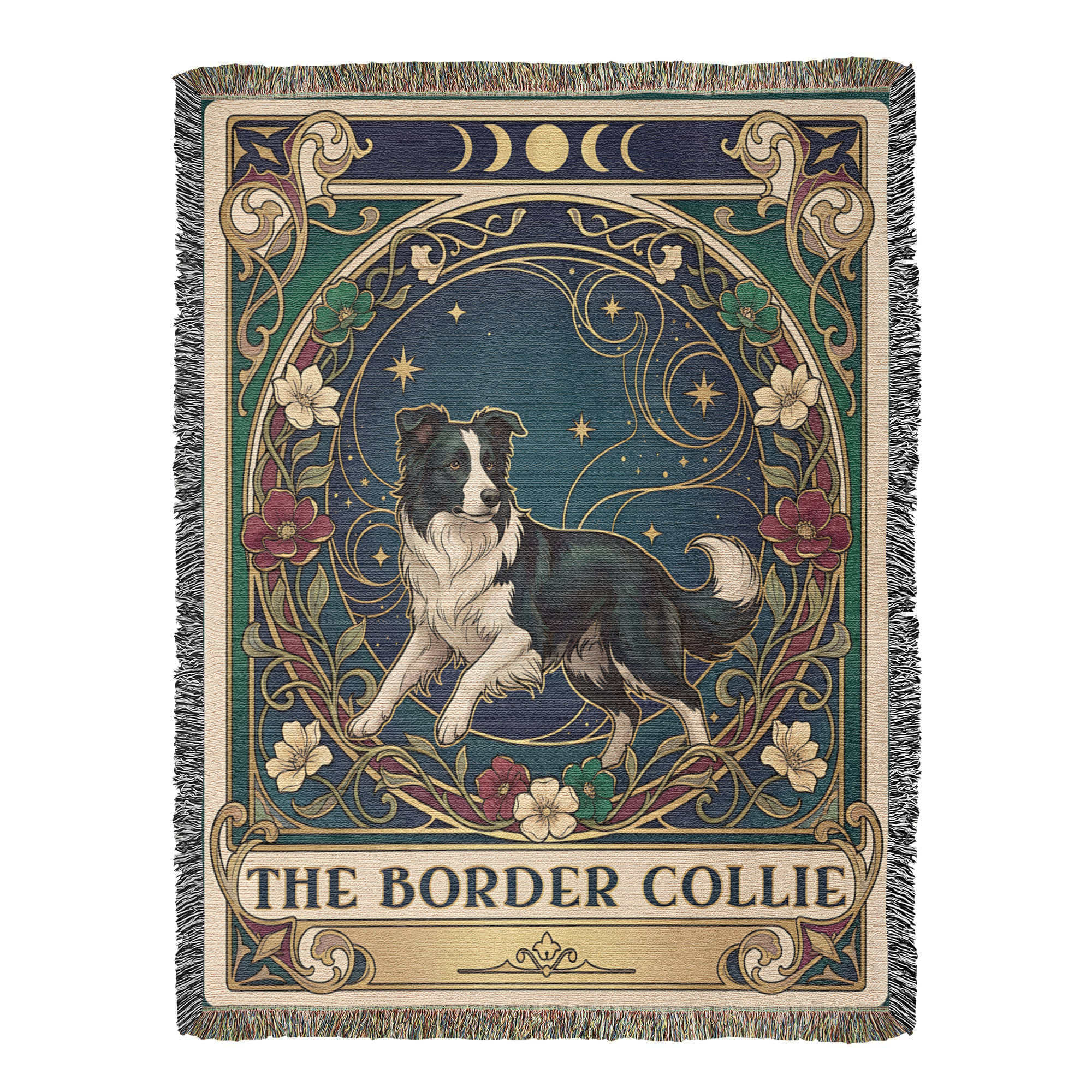 🐾 Woven Blanket Tarot Card - Border Collie