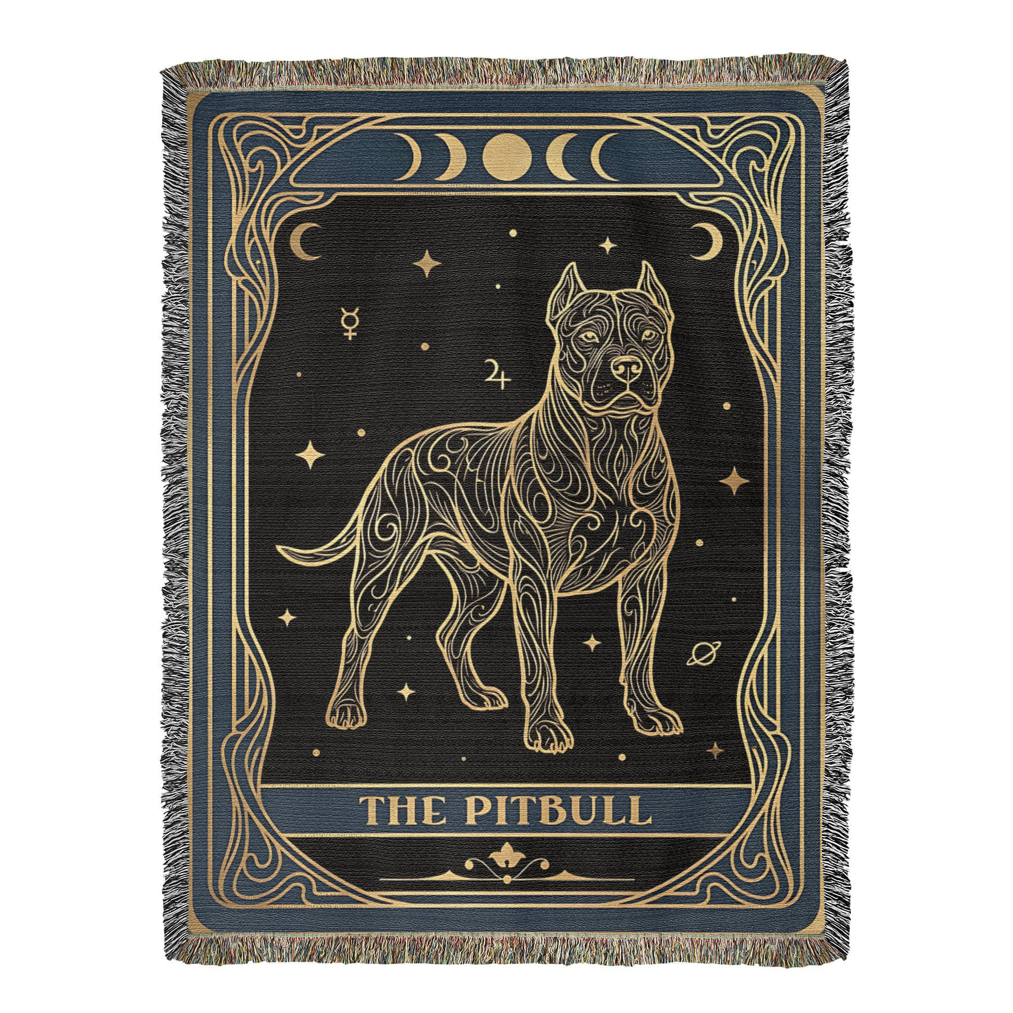 🐾 Woven blanket tarot card - Pitbull Celestial