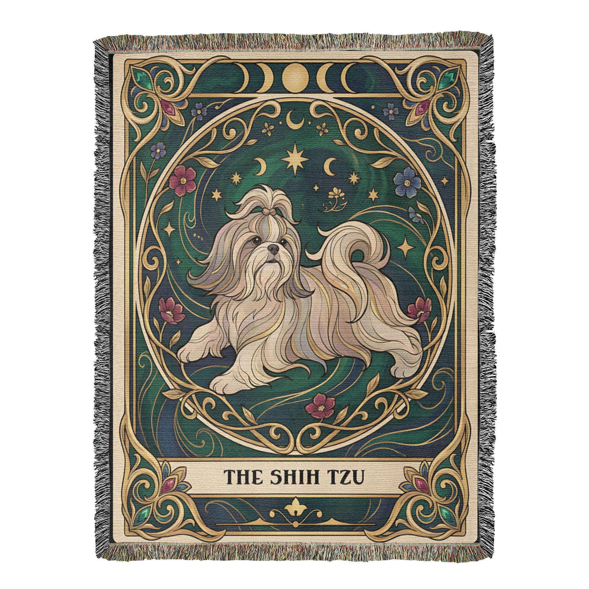 🐾 Woven Blanket Tarot Card - Shih Tzu