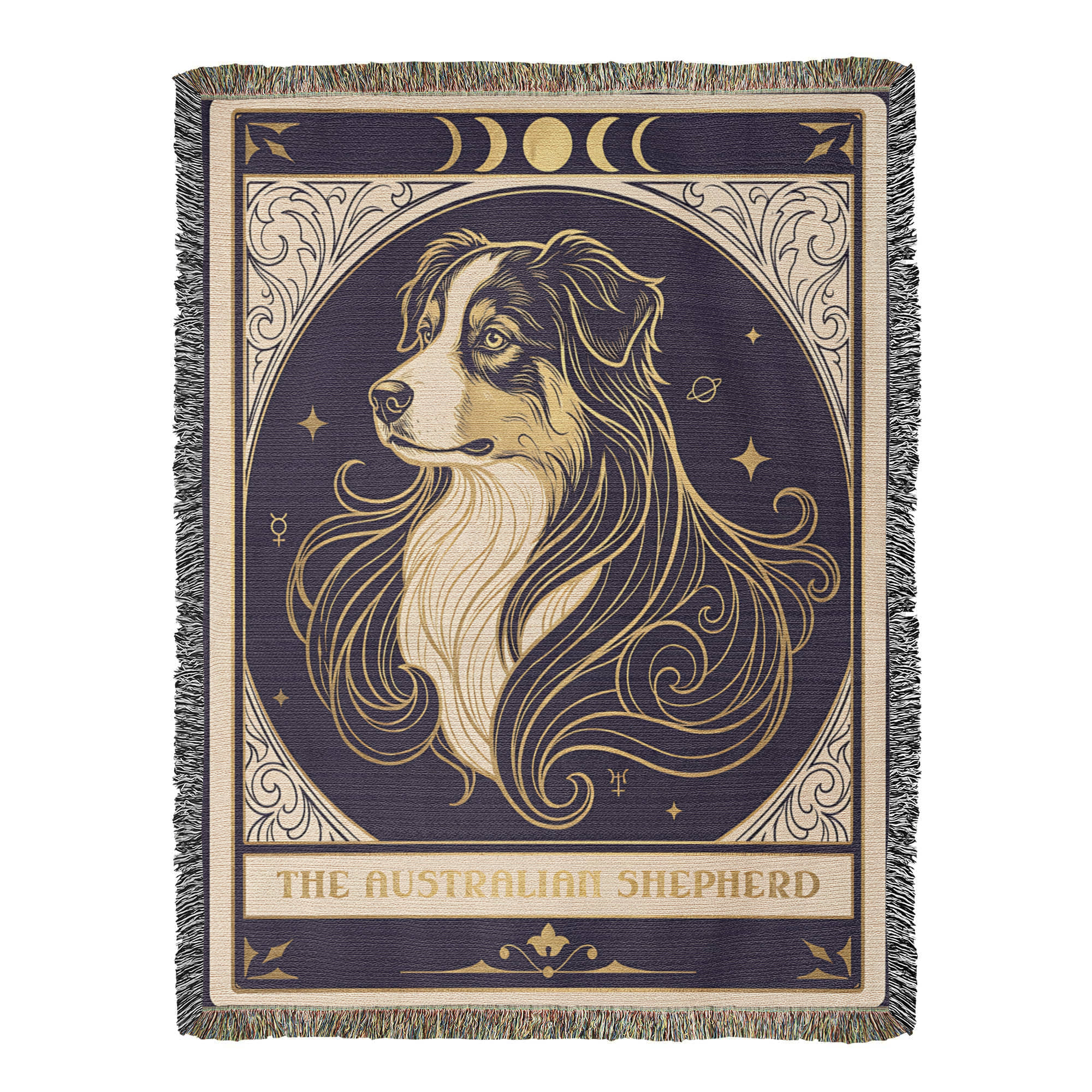 🐾 Woven Blanket Tarot Card - Australian Shepard Profile