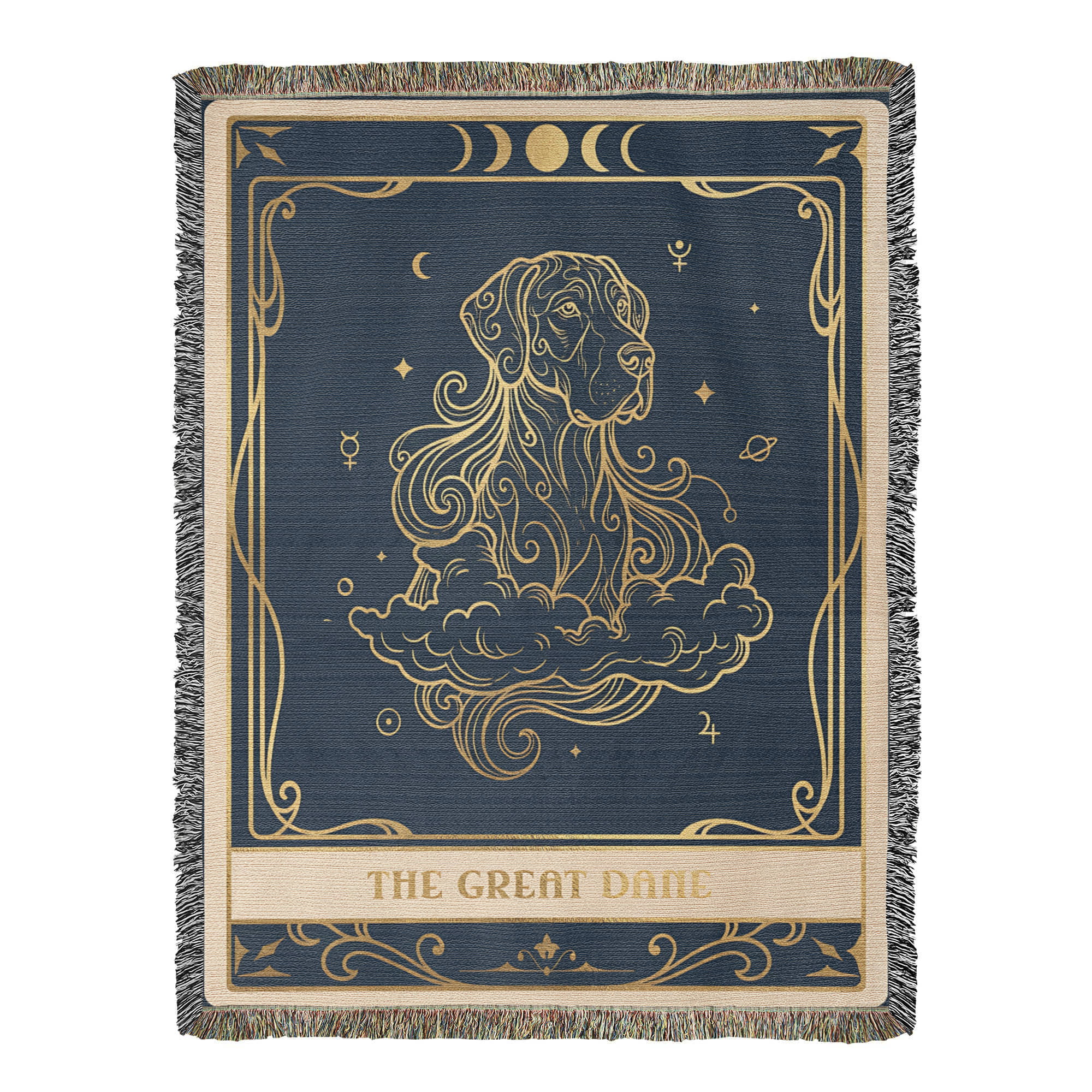 🐾 Woven Blanket Tarot Card - Great Dane Floating