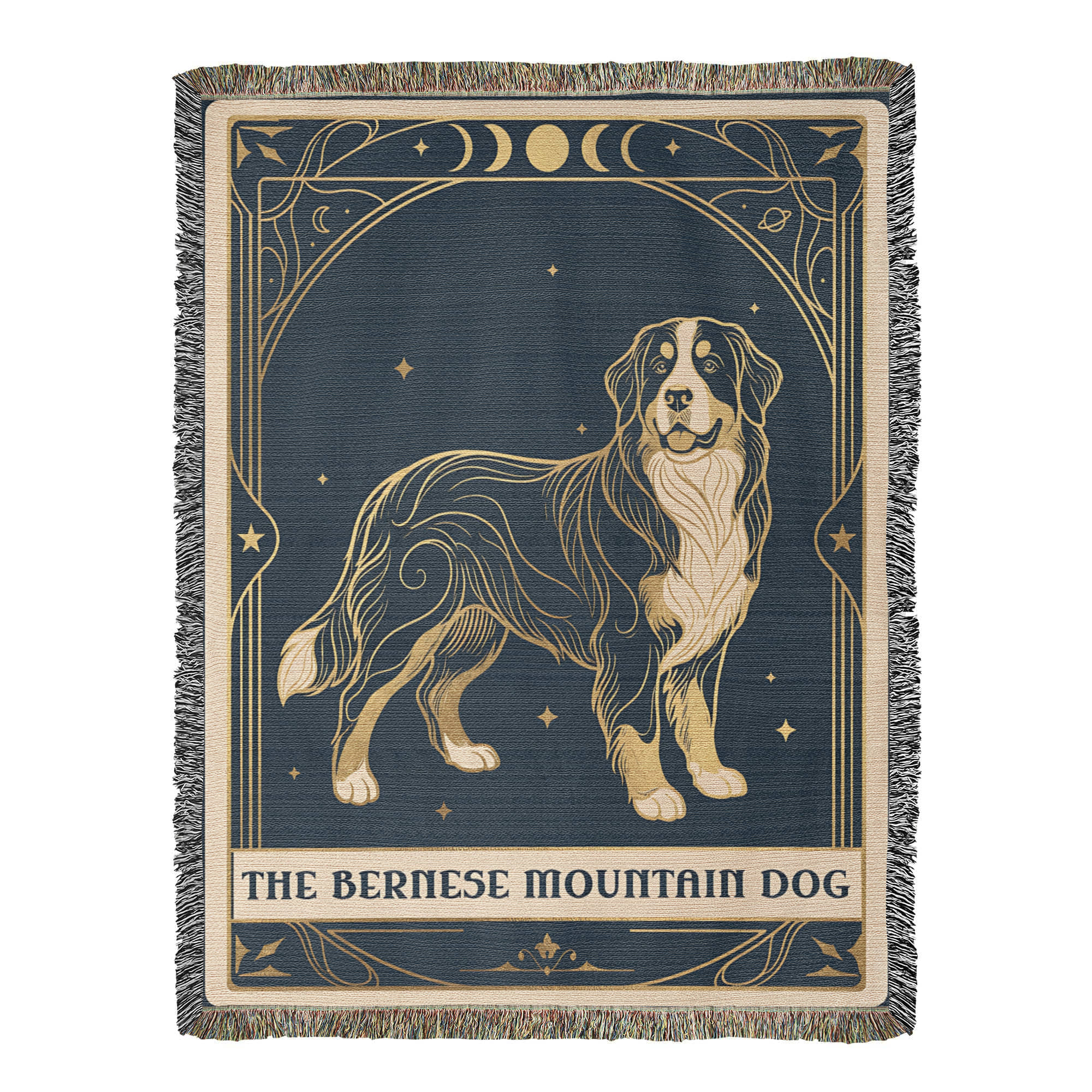 🐾 Woven Blanket Tarot Card - Bernese Mountain Dog Celestial