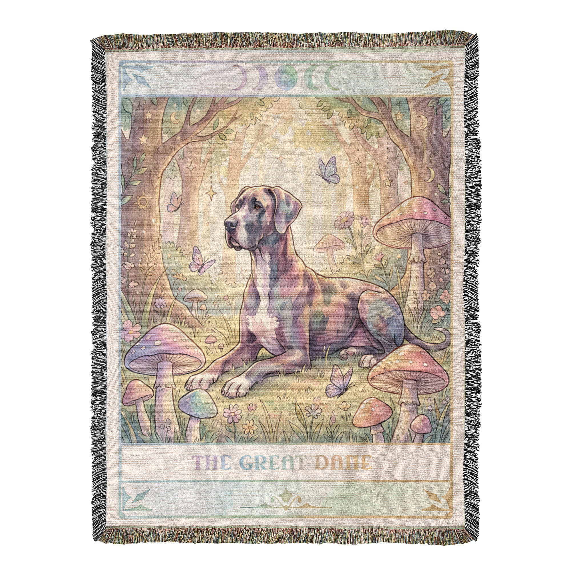 🐾 Woven Blanket Tarot Card - Great Dane Cottage Core