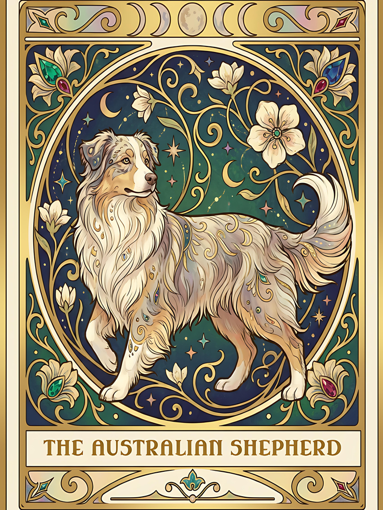 🐾 Woven Blanket Tarot Card - Australian Shepard