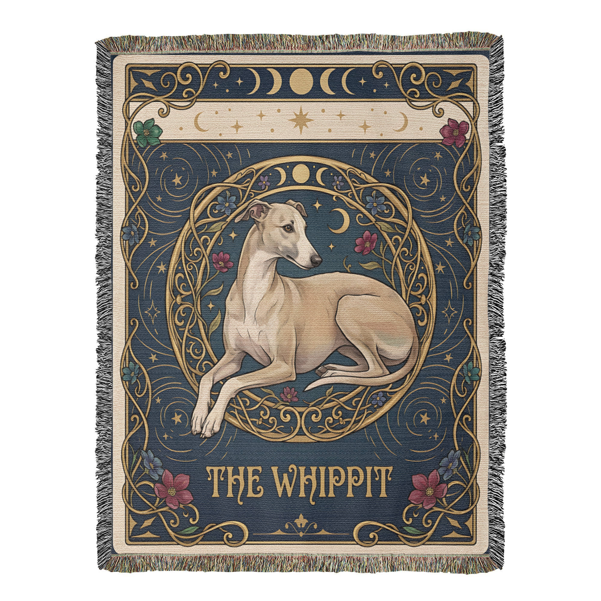 🐾 Woven Blankets Tarot Card Whippit - Grace with flowers