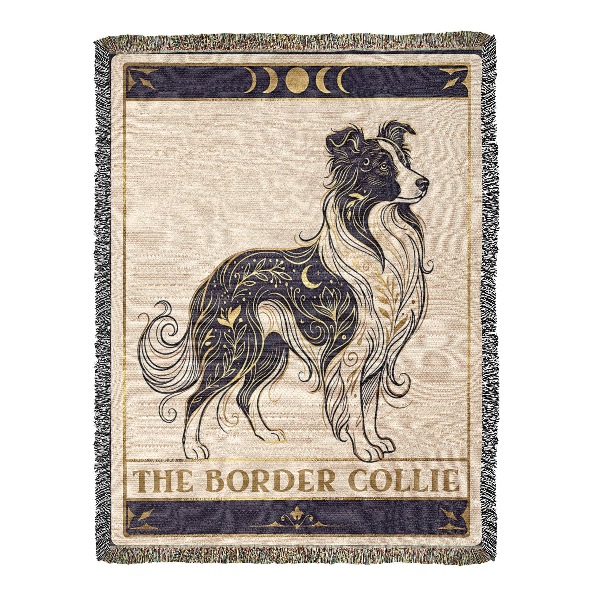 🐾 Woven Blanket Tarot Card - Border Collie Celestial