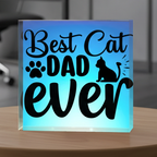 Best Cat Dad Ever – Acrylic Gift Block for Cat Lovers