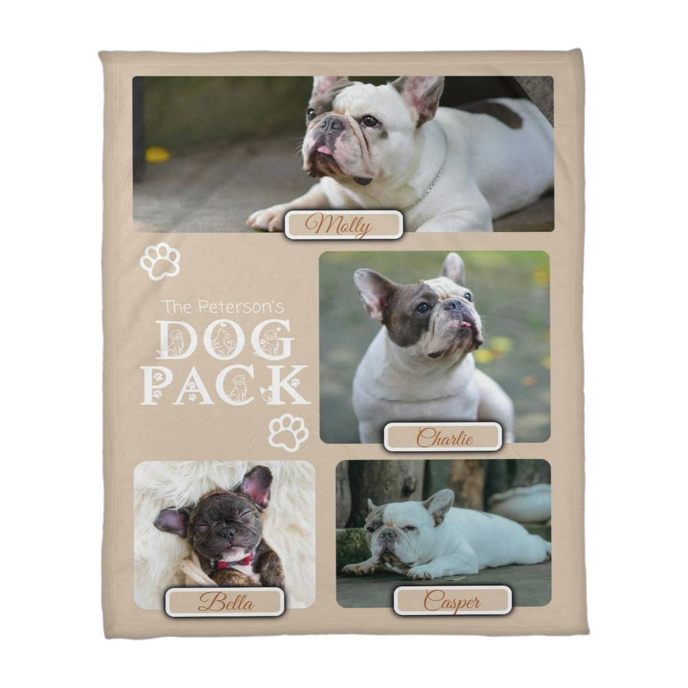 🐾 Dog Pack Fleece Blanket — Celebrate Your Whole Canine Family
