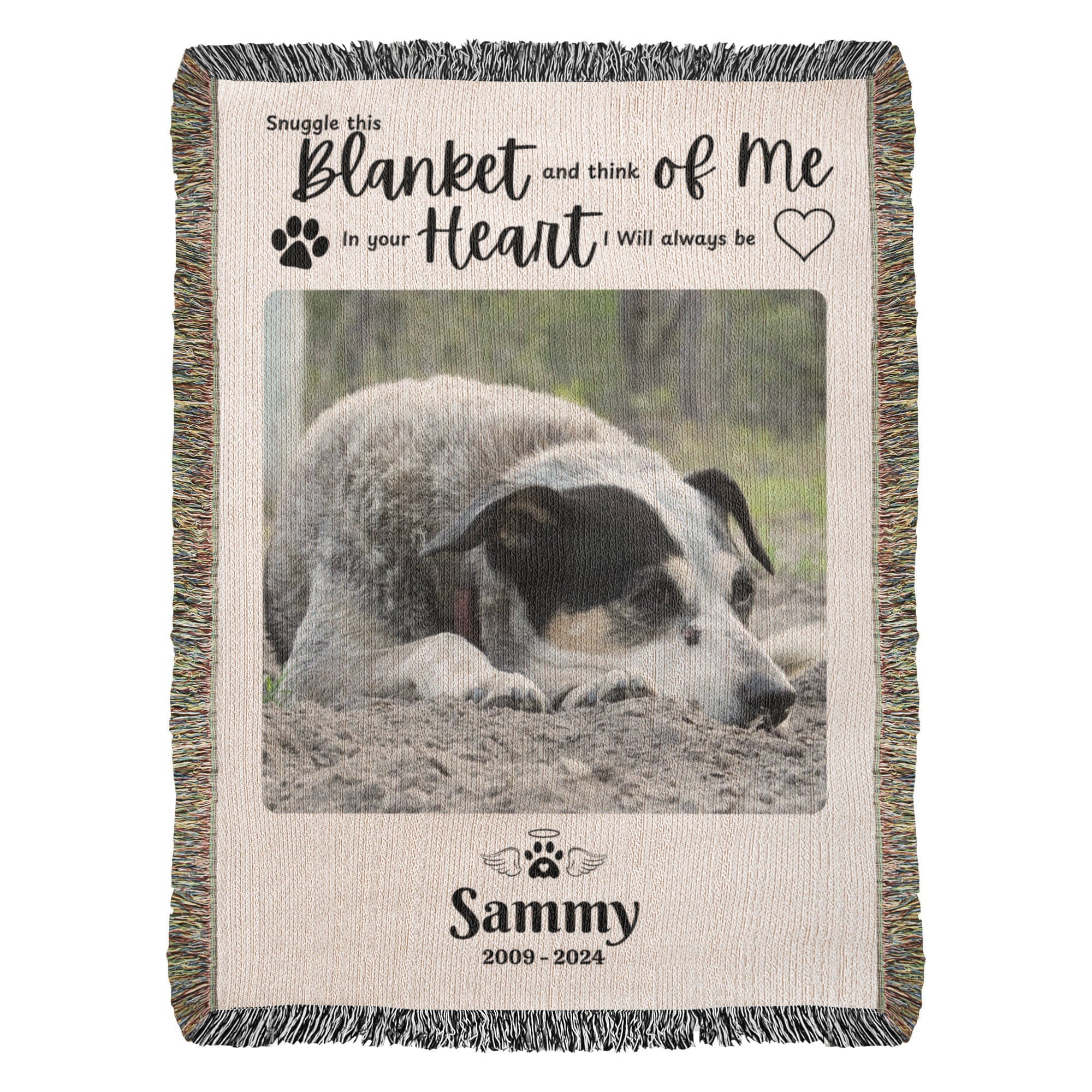 Personalized Photo Woven Blanket – Custom Heirloom Keepsake Gift