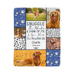🐾 "Snuggle this blanket" Memorial - Sherpa Blanket - Personalized name and photos