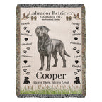 🐾 Woven Blanket – Labrador Retriever - Hunter