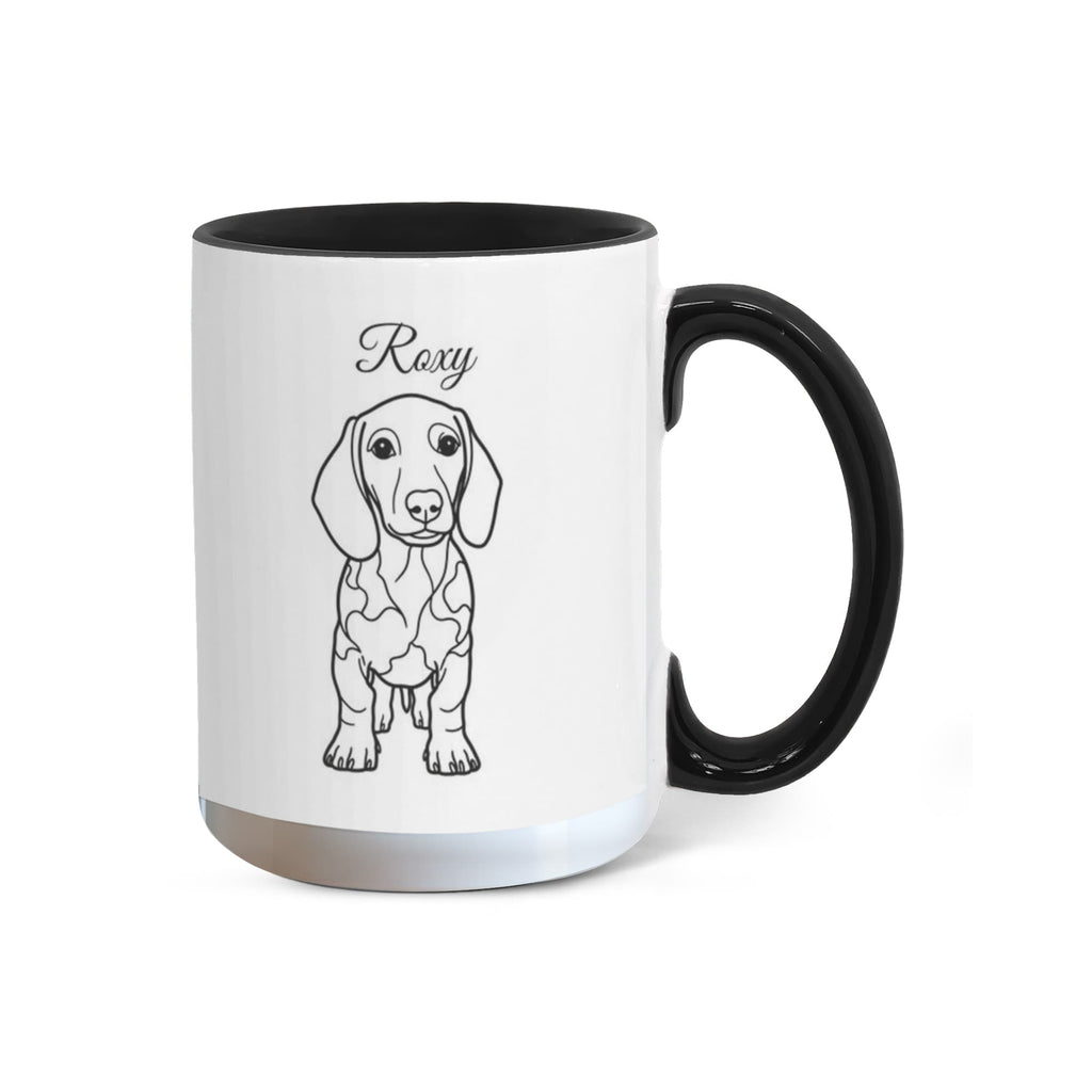 "Loved by a Dachshund" Line Drawn Pet Portrait Coffee Mug