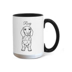 "Loved by a Dachshund" Line Drawn Pet Portrait Coffee Mug