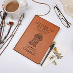 Personalized Dog Journal – Custom Line Art Pet Portrait | Vegan Leather Notebook