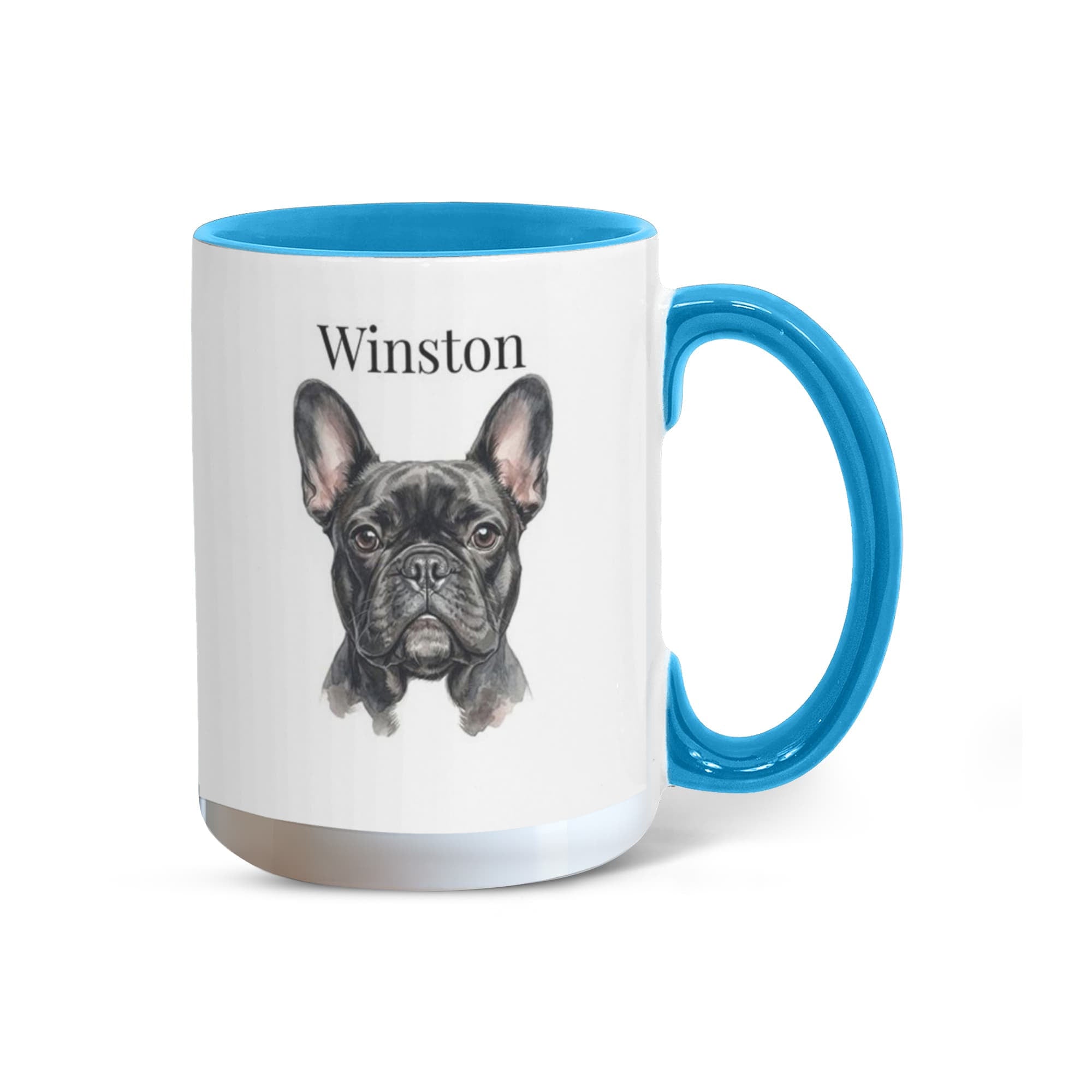 "Loved by a French Bulldog" Water Color Pet Portrait Coffee Mug