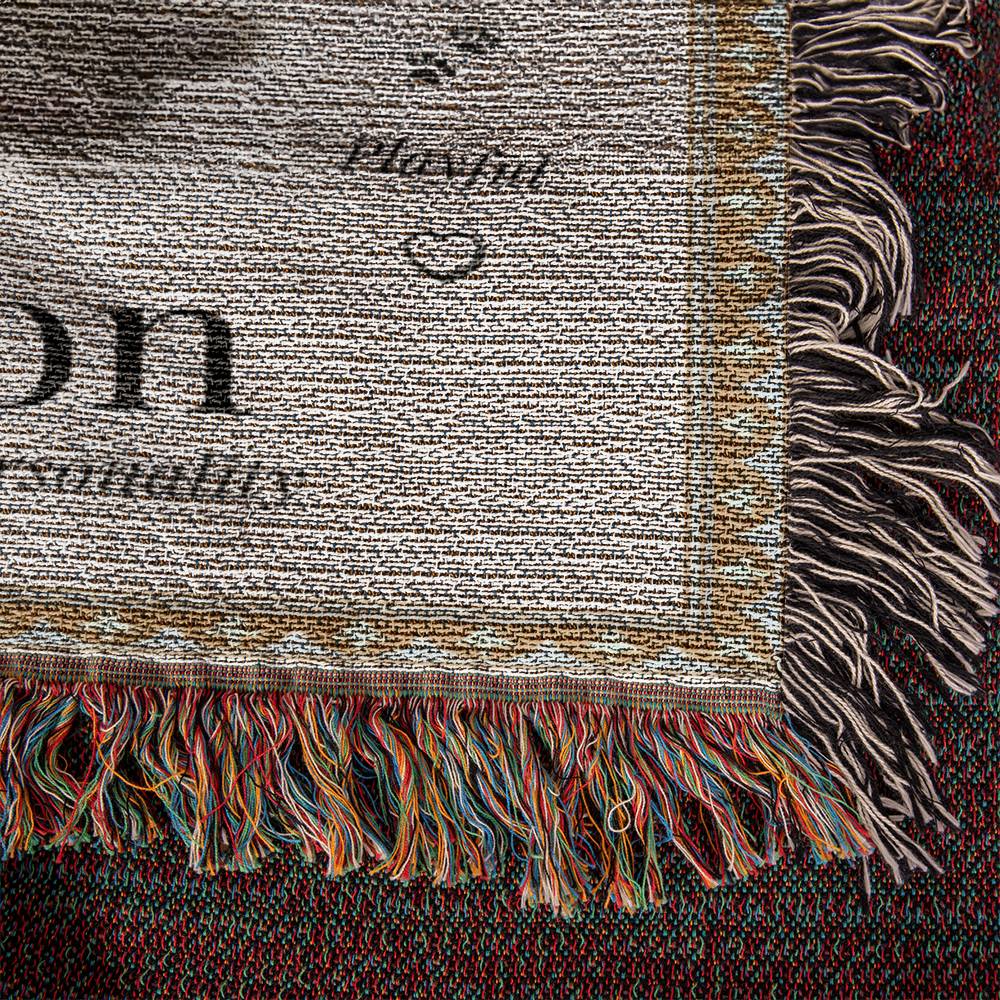 🐾 My Little Buddie Heirloom Woven Blanket – French Bulldog Edition - Gold Frame