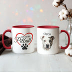 "Loved by a Pitbull" Water Color  Pet Portrait Coffee Mug