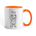 "Loved by a Dachshund" Line Drawn Pet Portrait Coffee Mug