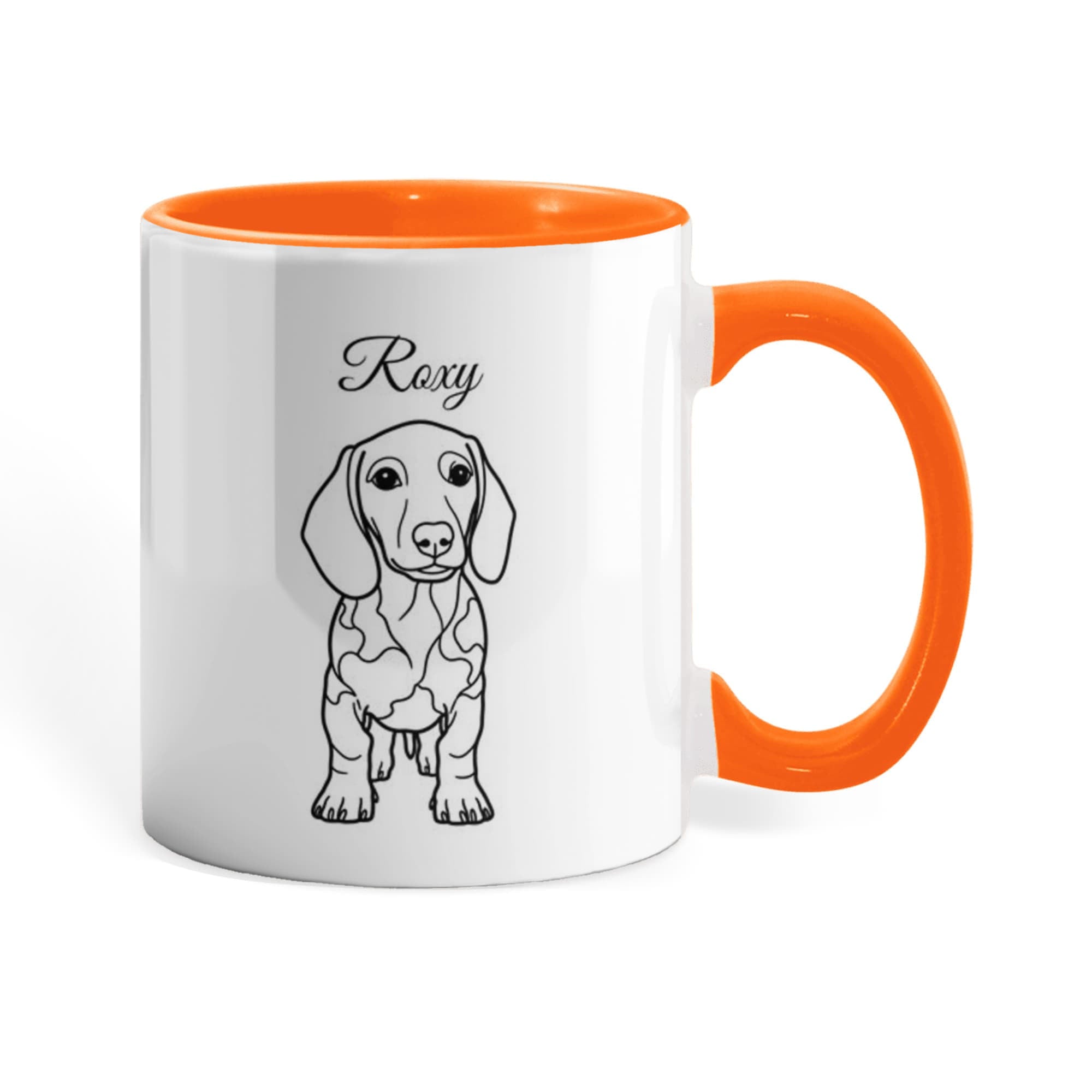 "Loved by a Dachshund" Line Drawn Pet Portrait Coffee Mug