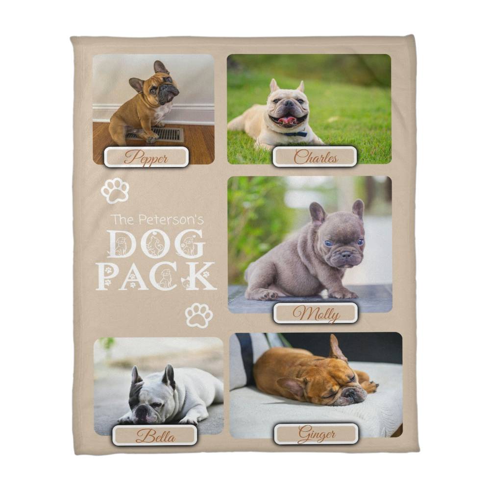 🐾 Dog Pack Fleece Blanket — Celebrate Your Whole Canine Family