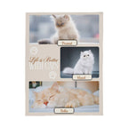 Personalized Multi-Cat Photo Blanket - Custom Cat Collage Fleece Blanket - 2-5 Cats Names & Photos