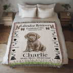 🐾 Woven Blanket – Labrador Retriever - Hunter