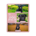 "Dog Pack" Personalized Photo Collage Sherpa Blanket - Multi-Dog Gift