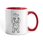 "Loved by a Dachshund" Line Drawn Pet Portrait Coffee Mug