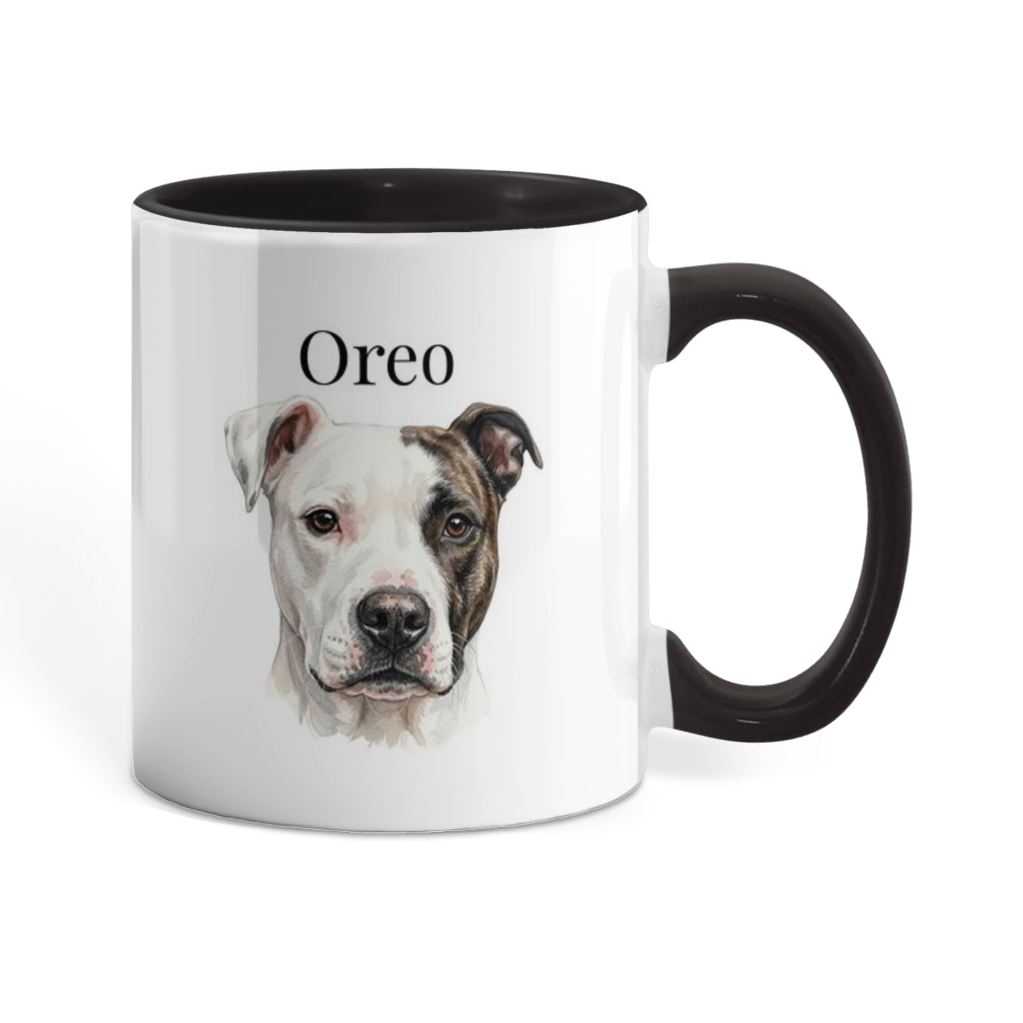 "Loved by my Pitbull" Water Color  Pet Portrait Coffee Mug