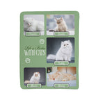 Card with images of cats and text 'Life is Better With Cats' on a green background