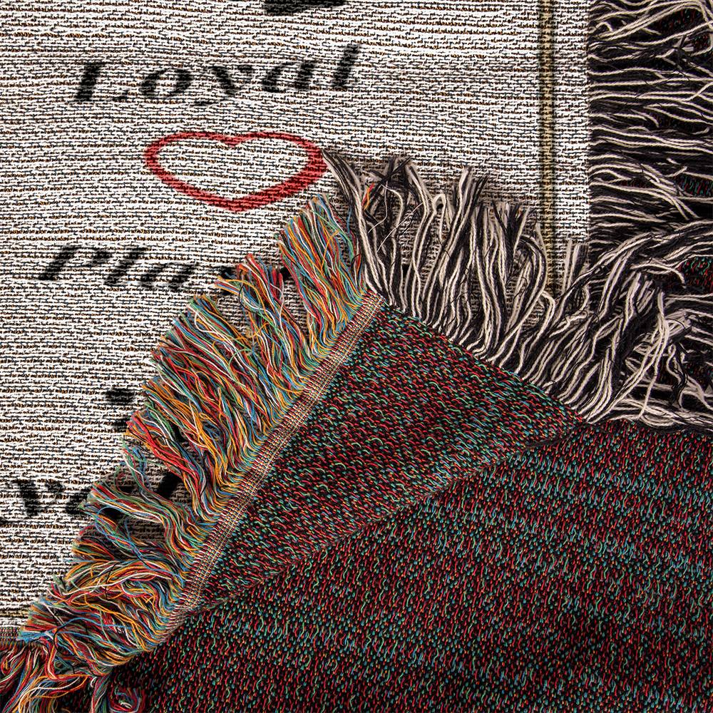 Textile with fringes and a patterned background