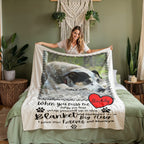 "When You Miss Me" - Pet Memorial Fleece Blanket - Personalized Name and Picture