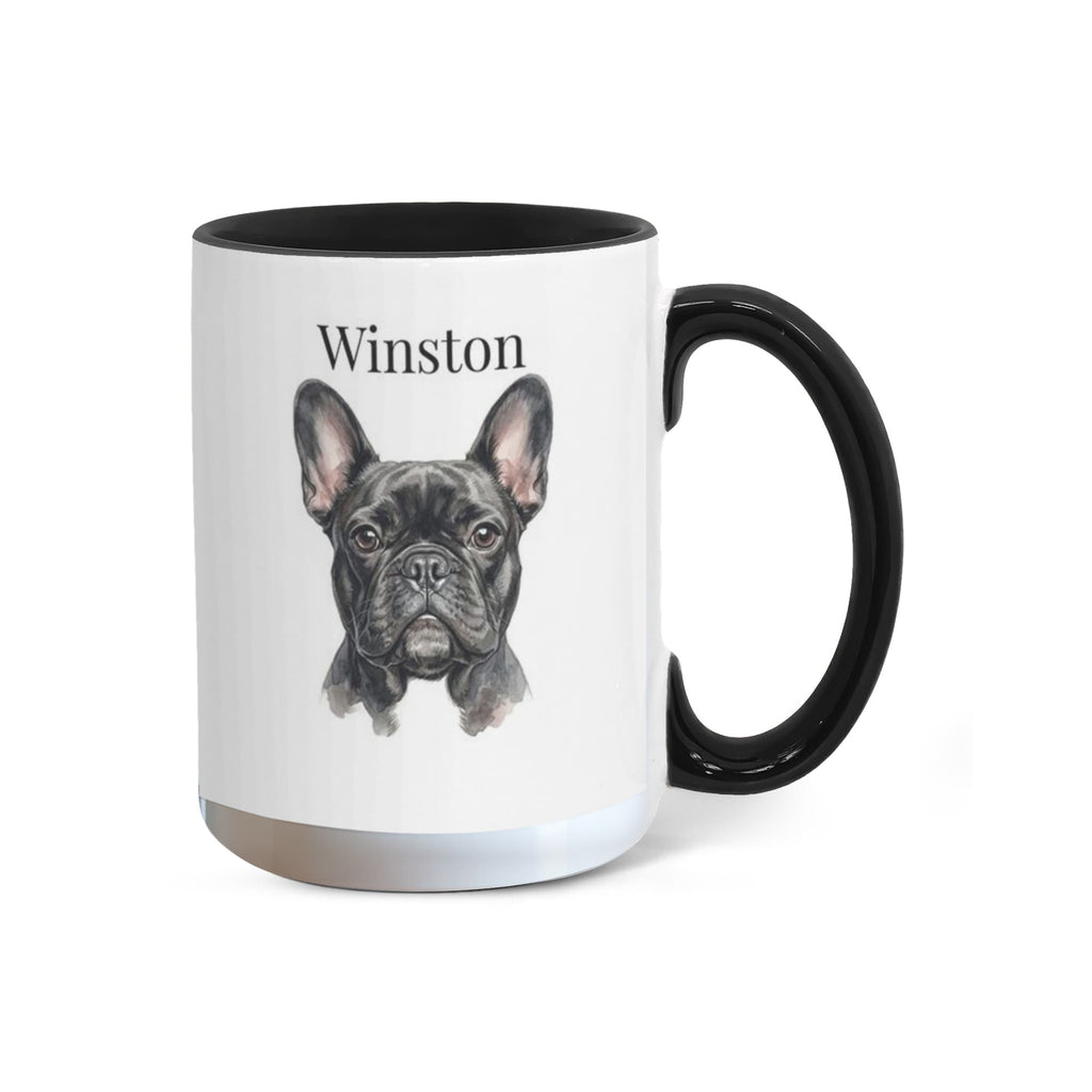 "Loved by a French Bulldog" Water Color Pet Portrait Coffee Mug