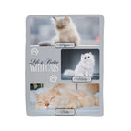 🐾  "Life is better with Cats" Personalized Photo Collage - sherpa blanket