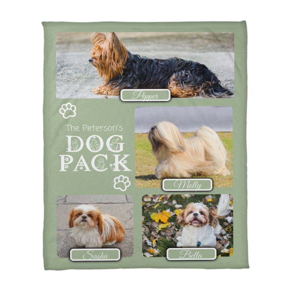 🐾 Dog Pack Fleece Blanket — Celebrate Your Whole Canine Family