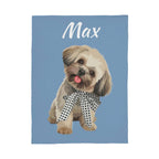 Custom AI Pet Portrait Fleece Blanket - Personalized Dog Photo Blanket