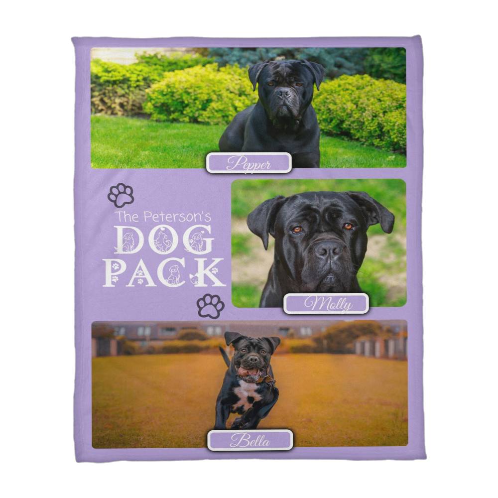 🐾 Dog Pack Fleece Blanket — Celebrate Your Whole Canine Family