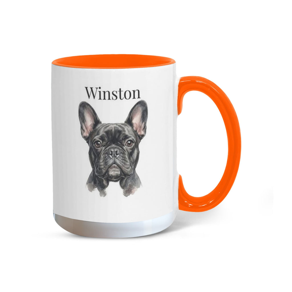 "Loved by a French Bulldog" Water Color Pet Portrait Coffee Mug