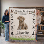 🐾 Woven Blanket – Labrador Retriever - Hunter