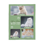 Personalized Multi-Cat Photo Blanket - Custom Cat Collage Fleece Blanket - 2-5 Cats Names & Photos