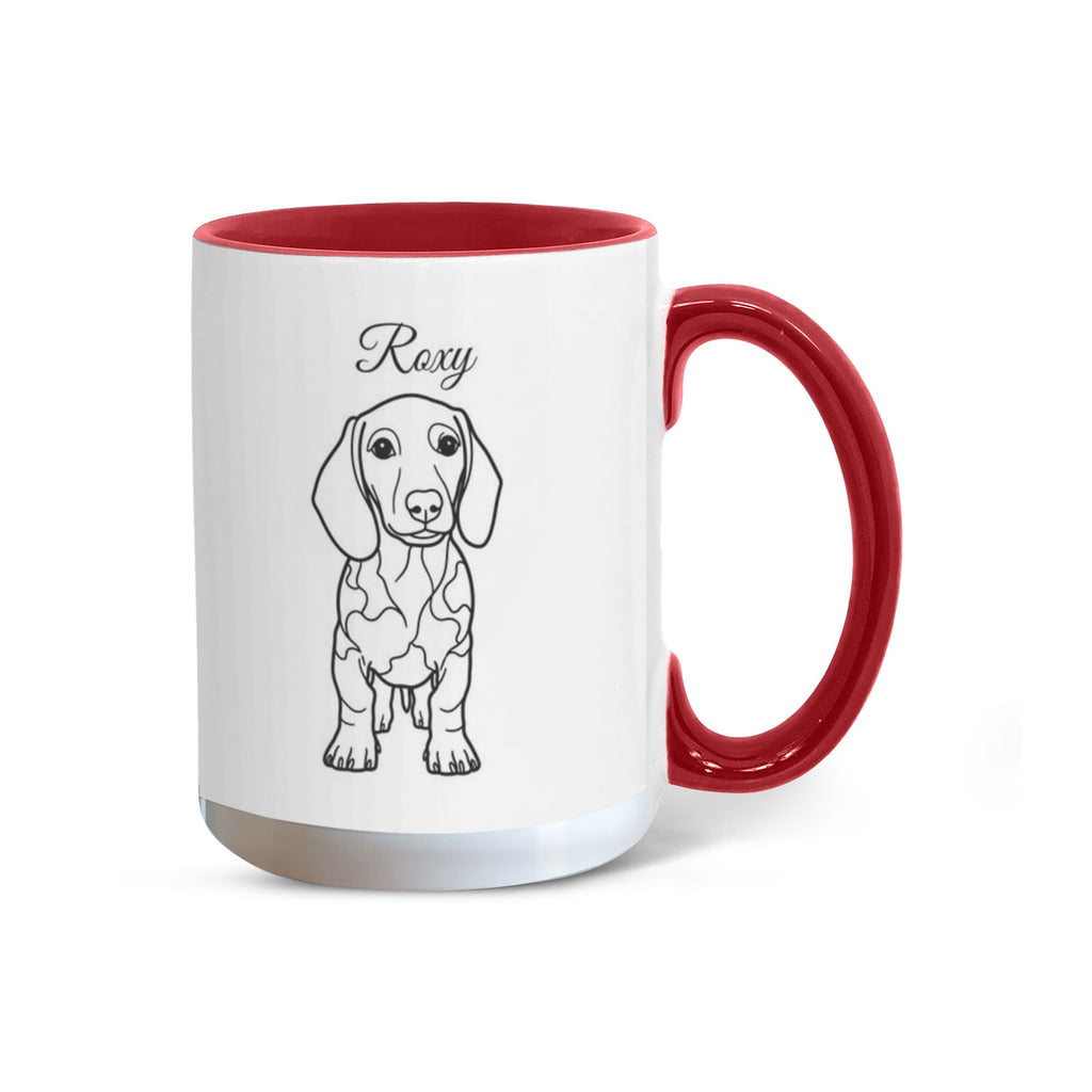 "Loved by a Dachshund" Line Drawn Pet Portrait Coffee Mug