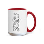 "Loved by a Dachshund" Line Drawn Pet Portrait Coffee Mug