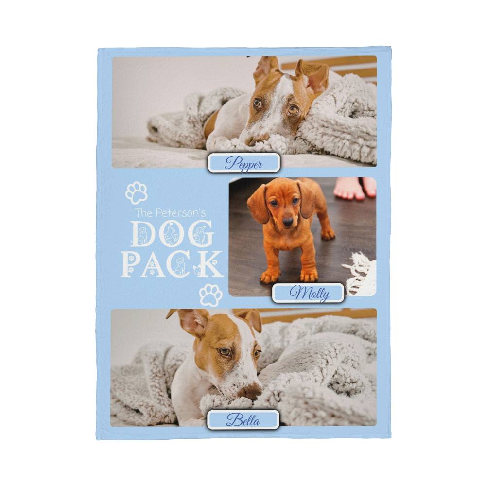 🐾 Dog Pack Fleece Blanket — Celebrate Your Whole Canine Family