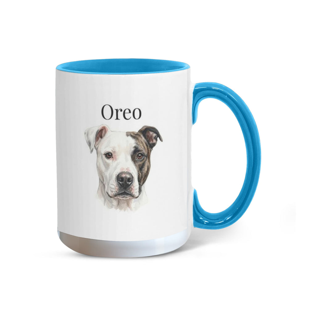 "Loved by a Pitbull" Water Color  Pet Portrait Coffee Mug