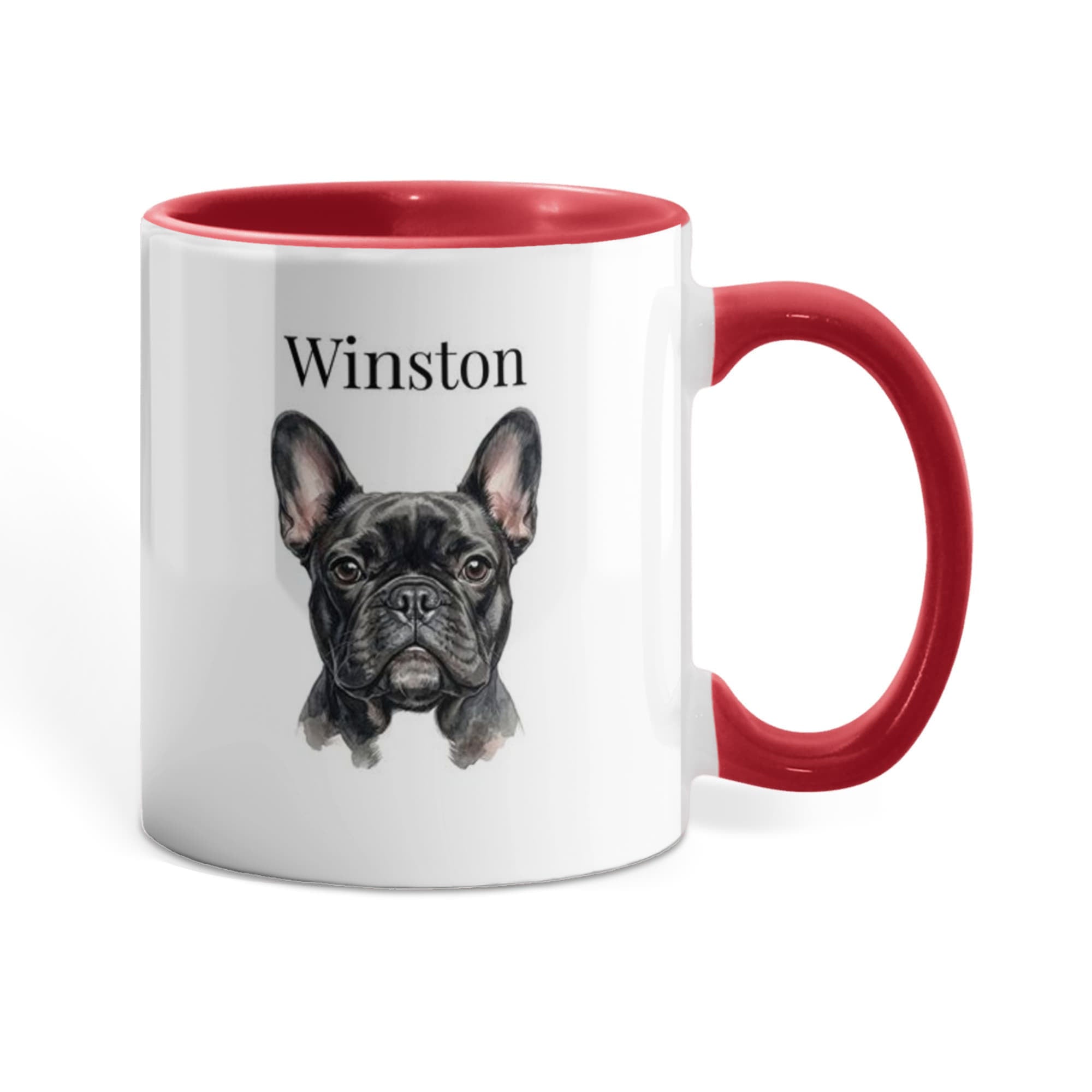 "Loved by a French Bulldog" Water Color Pet Portrait Coffee Mug