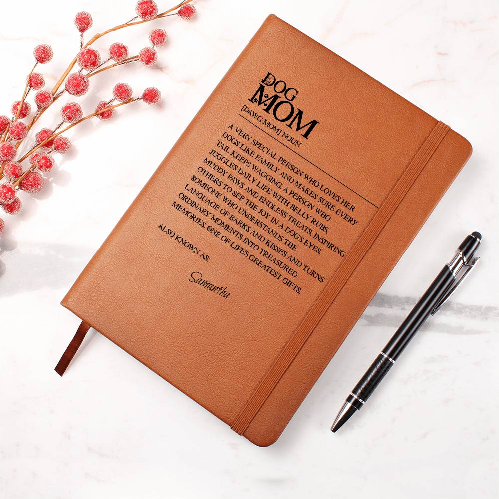 Dog Mom [NOUN]– Personalized Leather Notebook for Dog Lovers