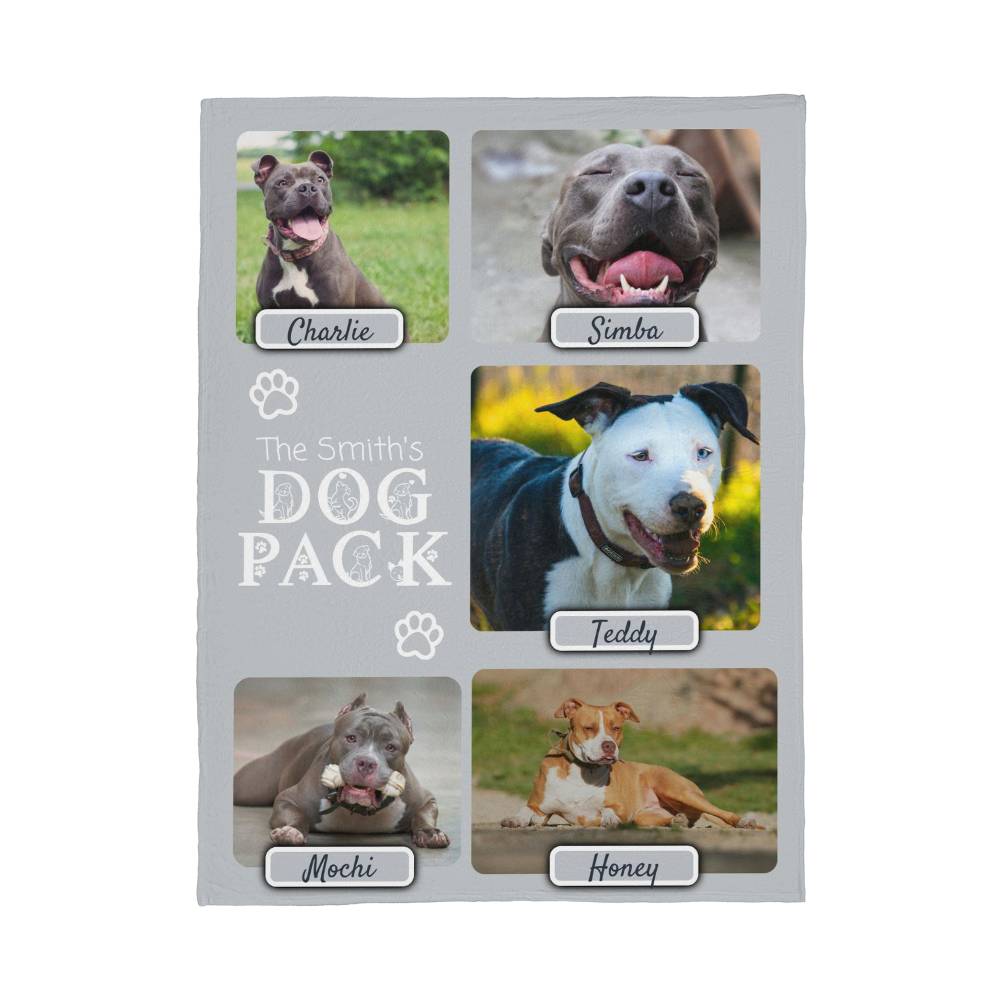 🐾 Dog Pack Fleece Blanket — Celebrate Your Whole Canine Family